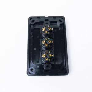 3 Gang Switch Slim Line Wall Light Switch - Black - RV Essentials Australia