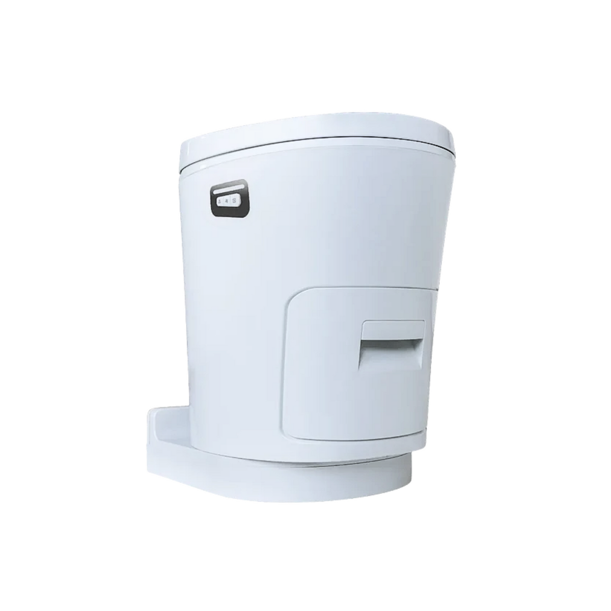 FREUCAMP waterless toilet installed in a caravan bathroom