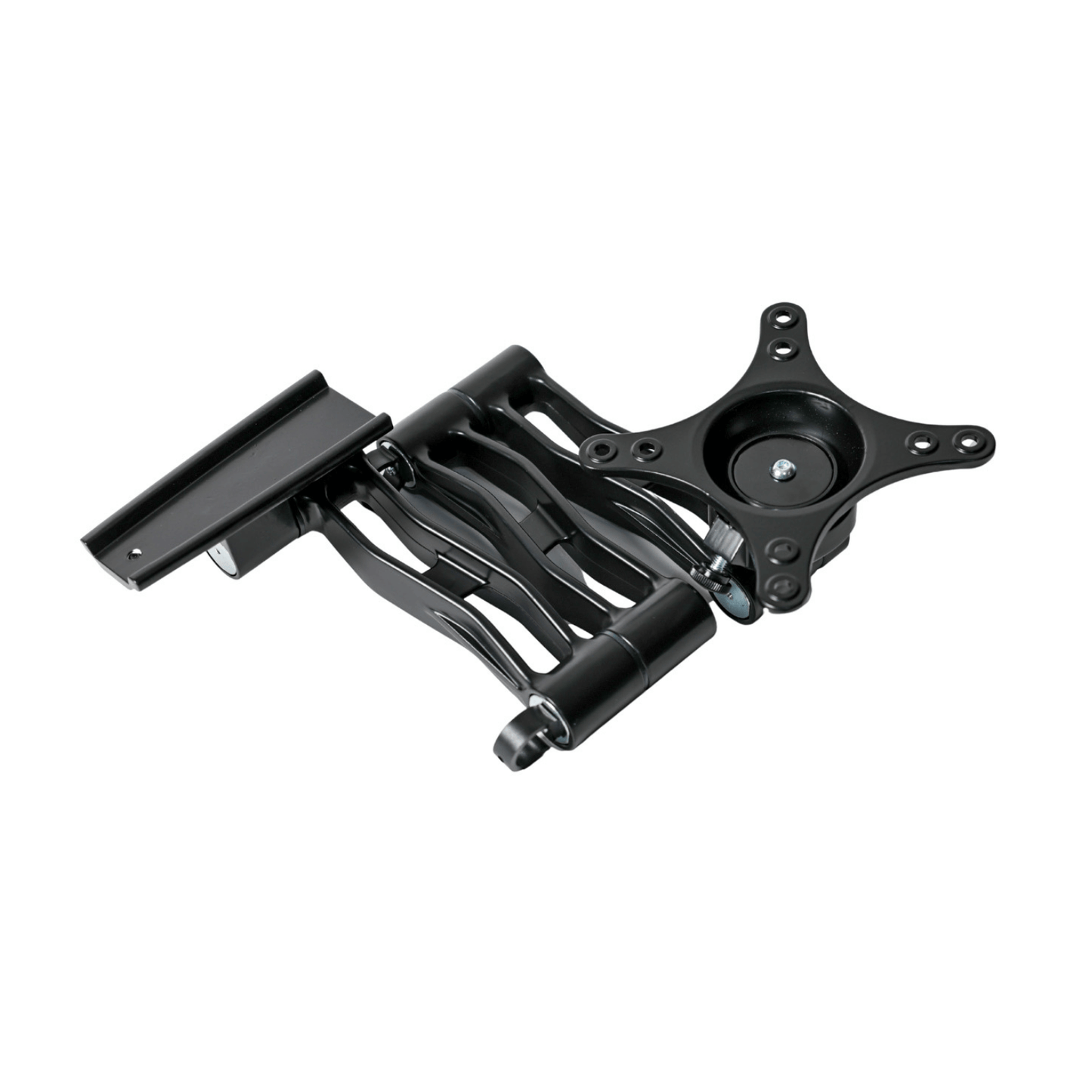 Black monitor stand on a white background