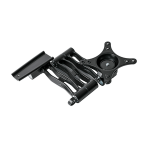 Black monitor stand on a white background