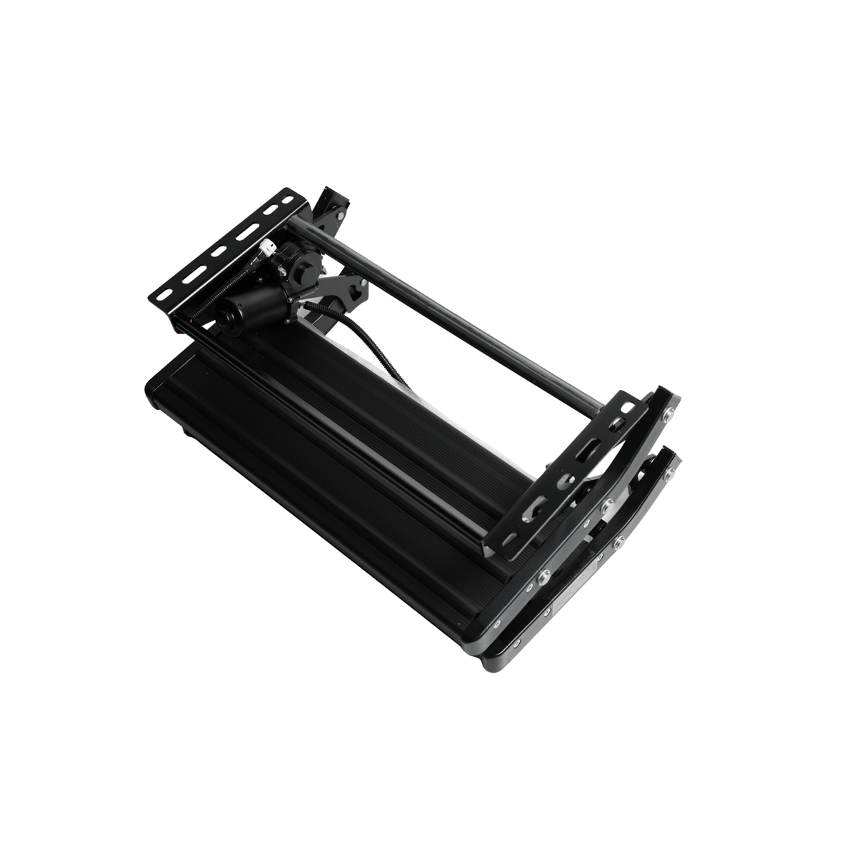 ck electric double caravan step retracted and folded up against the mount for travel