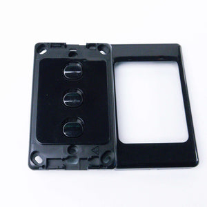 3 Gang Switch Slim Line Wall Light Switch - Black - RV Essentials Australia