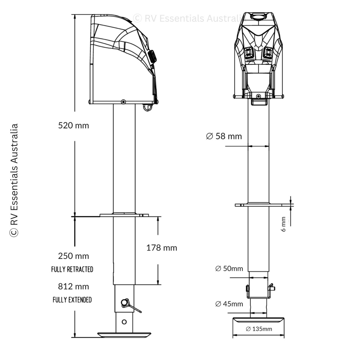 Outback Trailer Jack - Electric Trailer Jack